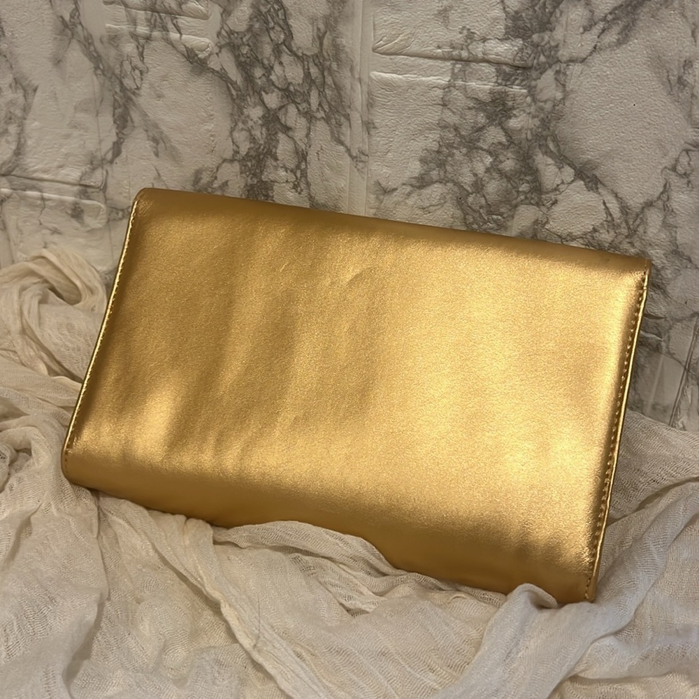 Pandora Gold Leather Large Clutch - Picture 3 of 5